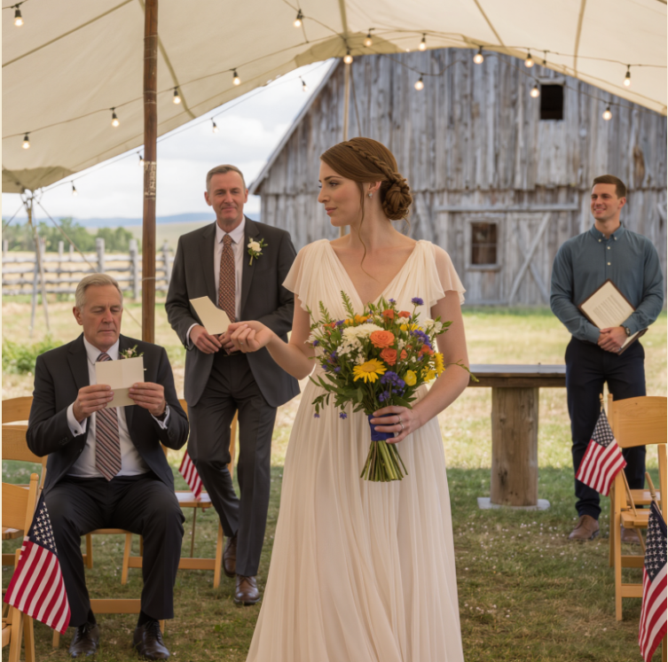 Podczas ceremonii ślubnej mojej córki, jej narzeczony ciągle wspominał o naszym rodzinnym ranczu. Kiedy stała przy ołtarzu, gotowa powiedzieć „tak”, wręczyła mi karteczkę ukrytą w bukiecie: „Tato, ratuj mnie”. Wstałem i…