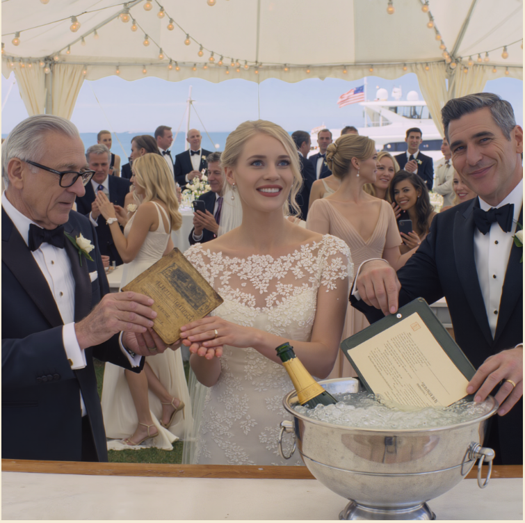 Na moim ślubie dziadek wsunął mi do ręki starą książeczkę oszczędnościową. Tata ją zobaczył, uśmiechnął się złośliwie i wrzucił ją prosto do wiaderka z lodem. „Ta książeczka to szajs” – powiedział. Nie protestowałem. Po prostu wyszedłem. A potem i tak poszedłem do banku. Kasjerka spojrzała na mnie i zbladła, ściszając głos: „Proszę pani… proszę nie wychodzić”.