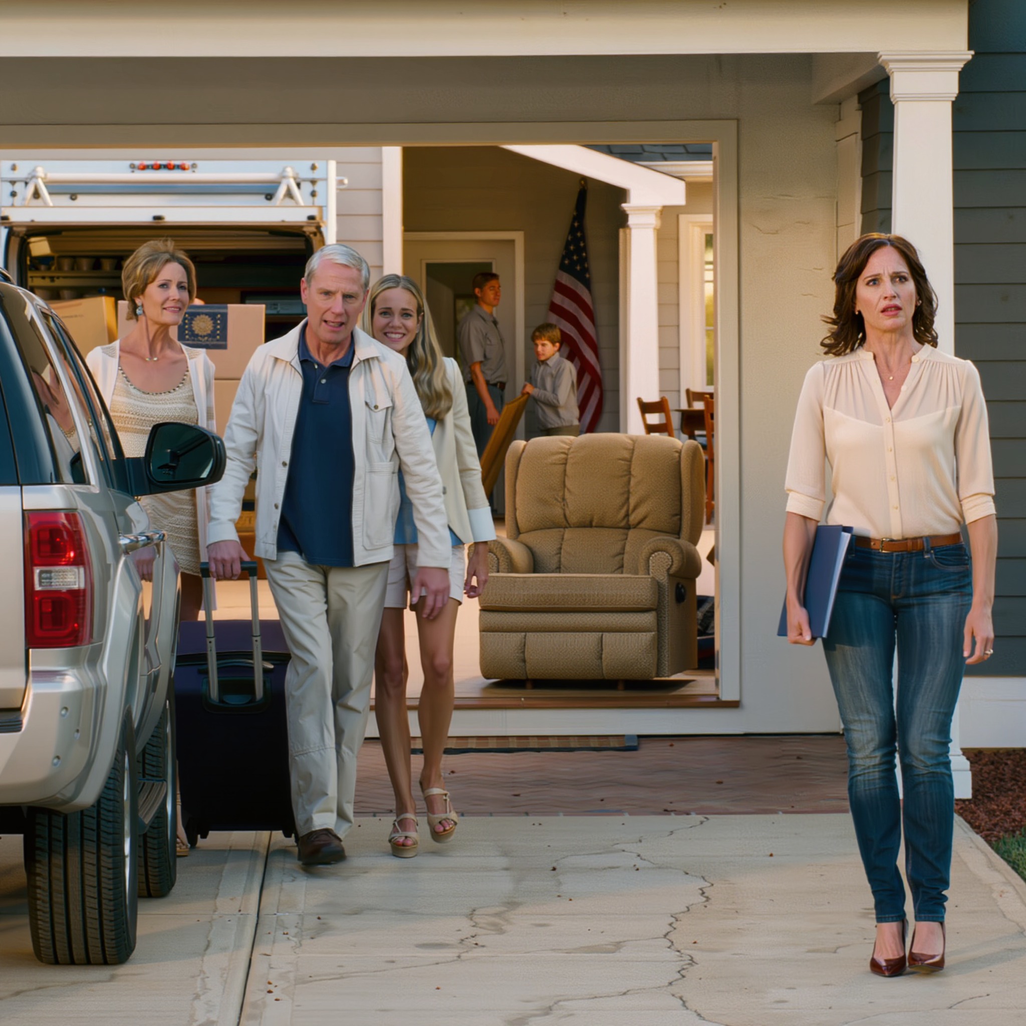 A mãe disse que não podiam comprar outro bilhete, então a minha irmã foi no cruzeiro. Quando regressaram a casa, a casa estava vazia e todos os artigos que tinha pago tinham desaparecido. ENTÃO ENTENDERAM.