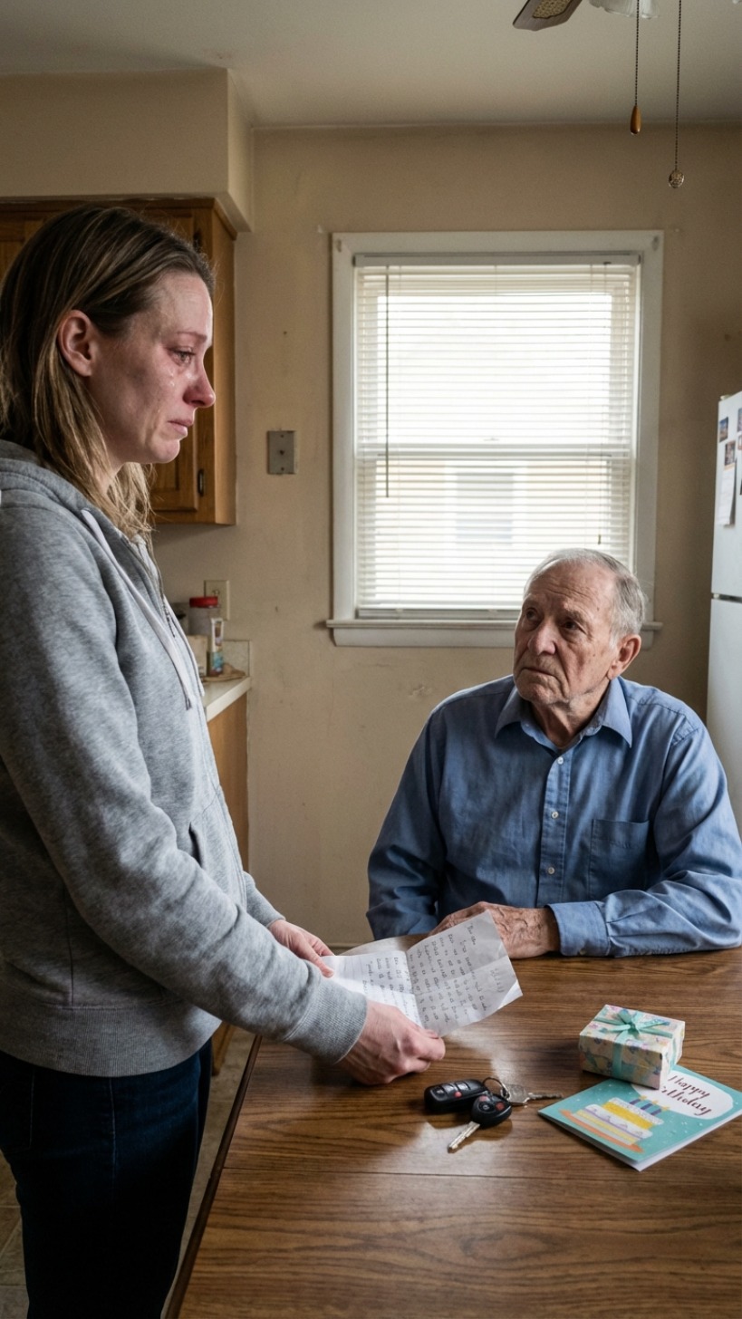 Voltei para casa para o aniversário dele. A casa estava vazia — exceto por um bilhete na mesa da cozinha.  Dizia: “O papá internou-se no Meadow Pines. Passou alguns dias na cabana. Compreendes. — Marcus.”