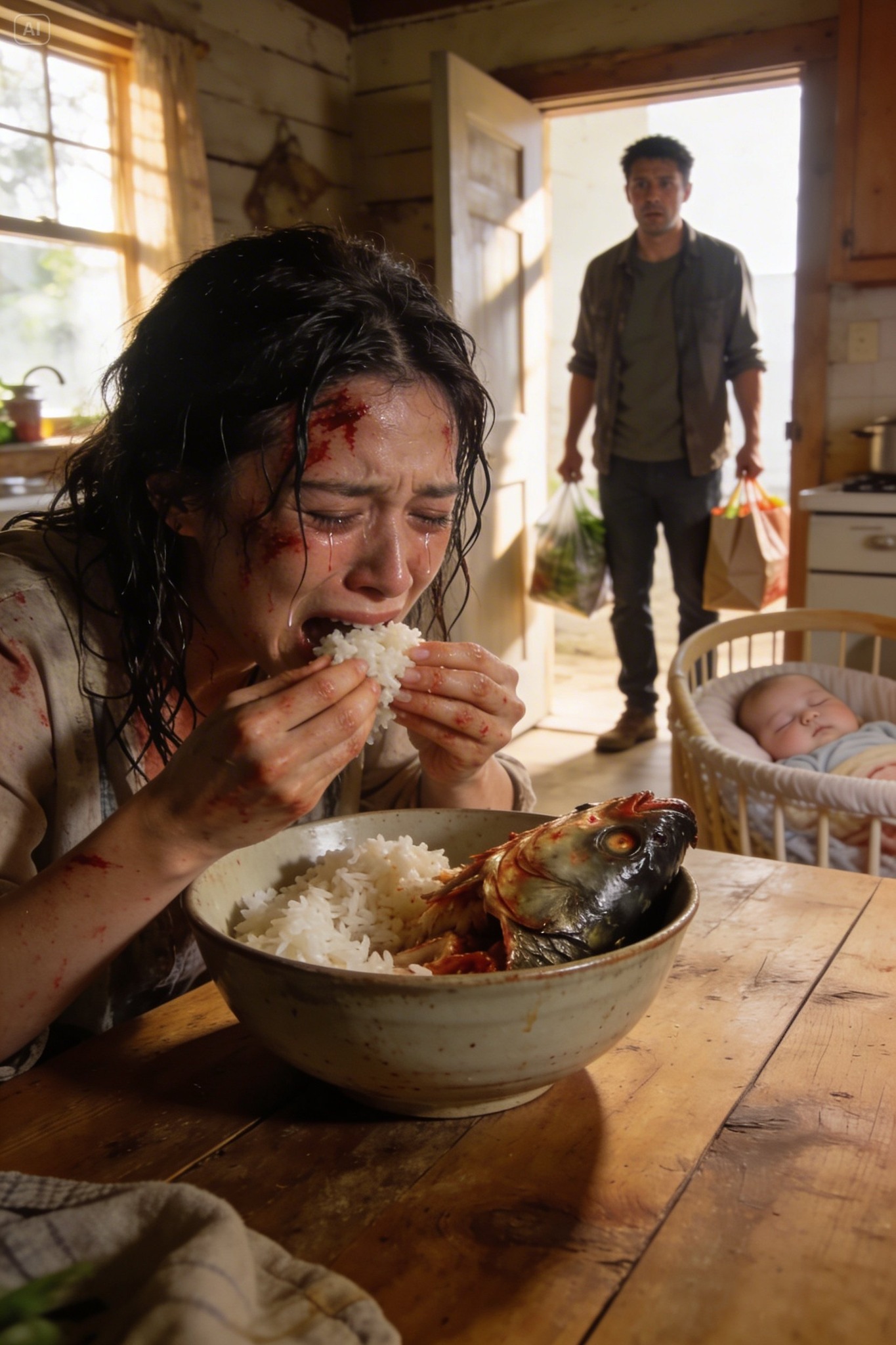 Dava à minha mãe 1,5 milhões por mês para cuidar da minha mulher depois do parto… mas quando regressei mais cedo, encontrei-a a comer arroz estragado e espinhas de peixe. O que descobri a seguir foi ainda pior. Nessa tarde, a empresa ficou repentinamente sem energia, e o chefe libertou-nos às 11 da manhã.