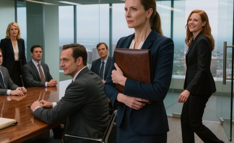 Na reunião de promoção, sorri e disse: “Mal posso esperar pelo meu aumento”. O meu marido levantou os olhos do telemóvel, riu-se e disse: “Aumento? Oh, não, Aurora. Dei-o à Hazel.” Todos na sala de conferências ficaram em silêncio, mas o que me quebrou não foi a humilhação. Foram os saltos vermelhos a entrar pelas portas de vidro, a pasta dos RH em cima da secretária e o sorriso da Hazel, como se já me tivesse tirado a vida.