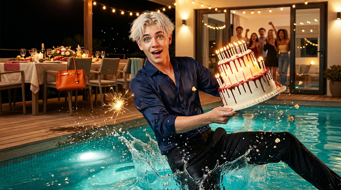 Mój siostrzeniec złapał mój tort urodzinowy na 30. urodziny i wrzucił go do basenu. Potem odwrócił się, uśmiechnął i powiedział: „Tato, zrobiłem, co chciałeś”. Wszyscy śmiali się ze mnie w twarz; nikt nie widział, co zrobiłem tamtej nocy. Zamroziłem dostęp mojego brata do naszego rodzinnego funduszu powierniczego, zmieniłem wszystkie kody dostępu do domku nad jeziorem i czekałem. Kilka dni później jego 10-letni synek pojawił się sam w moich drzwiach, ściskając pudełko na buty i wyznanie…