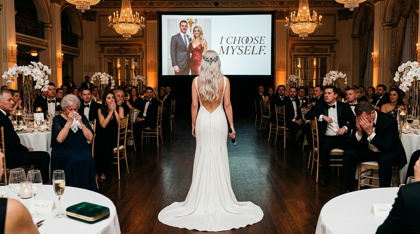 W dniu mojego ślubu wcisnęłam „Odtwórz”: mój narzeczony i moja matka wchodzą o północy do hotelu. 300 gości oglądało zdradę – a ja zakończyłam ceremonię jednym zdaniem: „Wybieram siebie”.