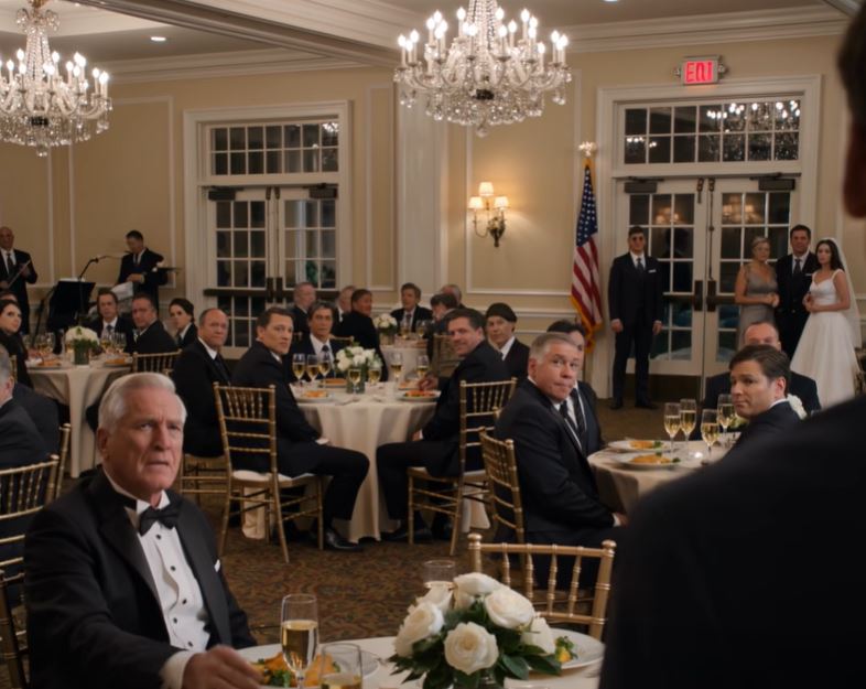 O meu pai levantou o copo no casamento do meu irmão, olhou diretamente para mim e disse: «Aquilo ali atrás é só um engano» — mas quando saí sem dizer uma palavra e depois coloquei uma pen drive preta na mesa da cozinha, a família que se riu enquanto eu estava perto da casa de banho não fazia ideia de que a noite estava prestes a terminar com o seu legado perfeito a implorar por ar.