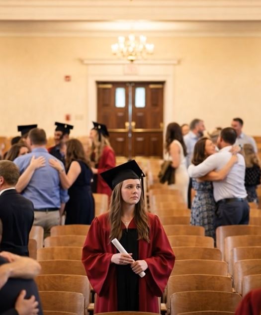 Am Tag meiner Abschlussfeier wusste ich bereits, wie alles enden würde – noch bevor es überhaupt começou. Von meinem Platz im Auditorium der Universidad Complutense ließ ich meinen Blick ein letztes Mal über die Ränge schweifen. Reihen stolzer Eltern beugten sich nach vorn und hielten ihre Handys in die Höhe. Blumensträuße lagen auf ihren Knien. Ich suchte langsam, beharrlich, als würde ein vertrautes Gesicht auftauchen, wenn ich nur genau genug hinsah. Nada.