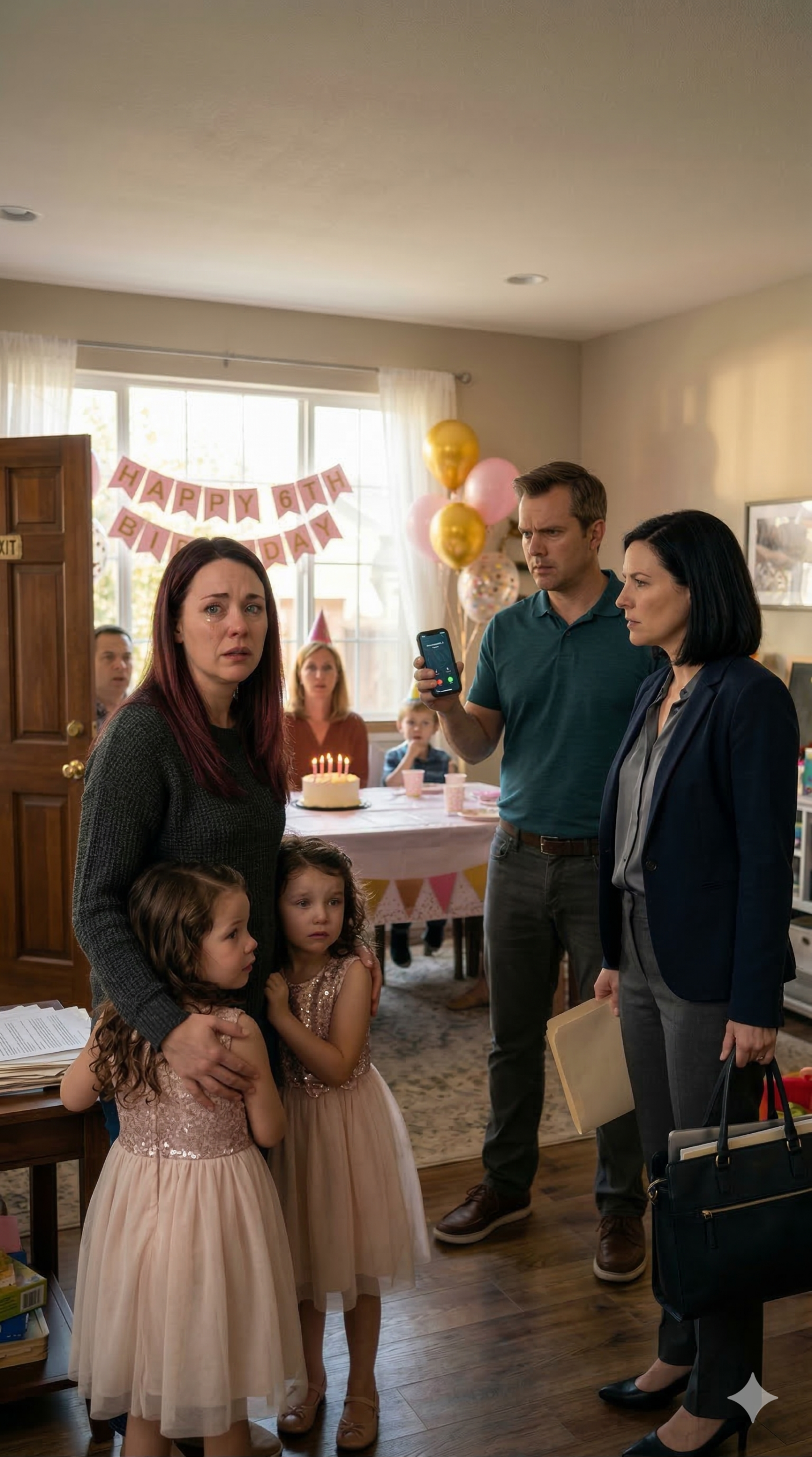 Ten wieczór miał być idealny – szóste urodziny moich bliźniaczek, balony muskające sufit, ich śmiech odbijający się od ścian. Powtarzałam w myślach słowa: „Kochanie… jestem w ciąży. To chłopiec”. Nagle trzasnęły drzwi wejściowe. Głos mojego męża – zbyt spokojny – przebił się przez muzykę: „Nie wychodź jeszcze”. Kobieta szepnęła w odpowiedzi: „Jesteś pewna, że ​​ona nie wie?”. Ścisnęło mnie w żołądku. Świece zamigotały. I nagle moje zaskoczenie nie było jedyną tajemnicą w tym domu…