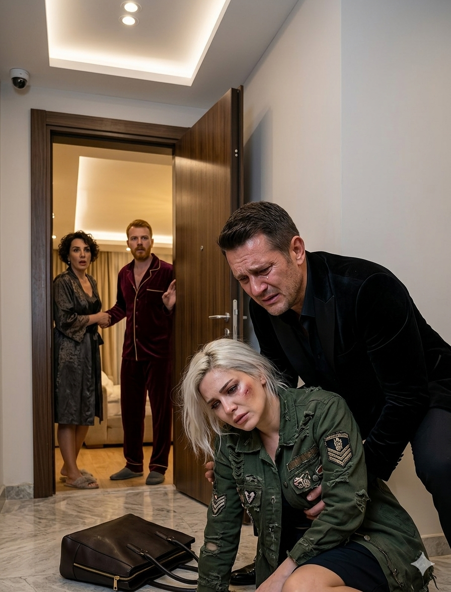 Wciąż pamiętam, jak wyglądała jej posiniaczona twarz w świetle latarni – moja córka, zwinięta na chodniku, w podartych ubraniach, dysząca, jakby bała się zająć miejsce. „Tato… nie dzwoń do niego” – wyszeptała. Zaniosłem ją do domu. Ale o wschodzie słońca poszedłem do ich luksusowego apartamentu. Otworzył drzwi, zadowolony z siebie – aż się uśmiechnąłem i powiedziałem: „Nie jestem tu, żeby żebrać. Jestem tu, żeby odebrać pieniądze”. Jego twarz drgnęła. I to był dopiero początek.