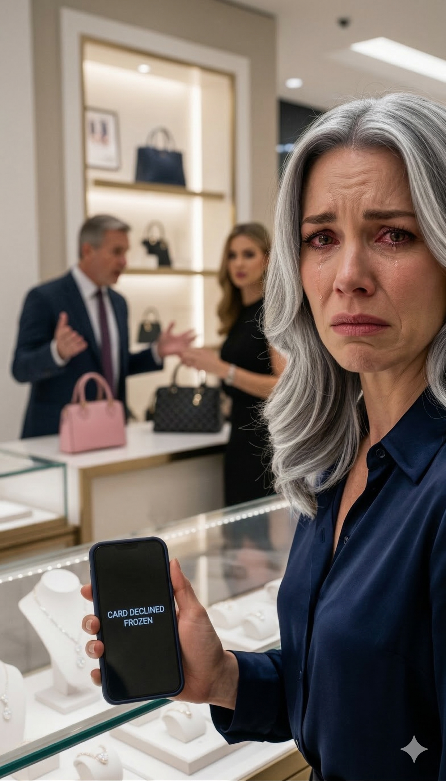 Zamroziłam kartę kredytową mojego teścia w chwili, gdy zobaczyłam paragon – markowe torebki, szampan i jej imię nabazgrane na fakturze. Ręce mi się trzęsły, gdy szepnęłam: „Powiedz, że to pomyłka”. Nawet nie drgnął. „To nie twoja sprawa” – warknął – akurat gdy mój telefon zawibrował, wyświetlając zdjęcie: kochanka mojego męża, śmiejąca się pod rękę w luksusowym sklepie. Kliknęłam „Anuluj kartę”. Wtedy pojawił się komunikat: „Właśnie popełniłeś bardzo duży błąd”.