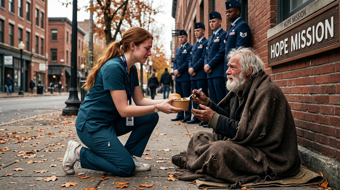 Młoda dziewczyna codziennie przynosiła śniadanie starszemu mężczyźnie — aż nagle w jej drzwiach pojawili się oficerowie wojskowi