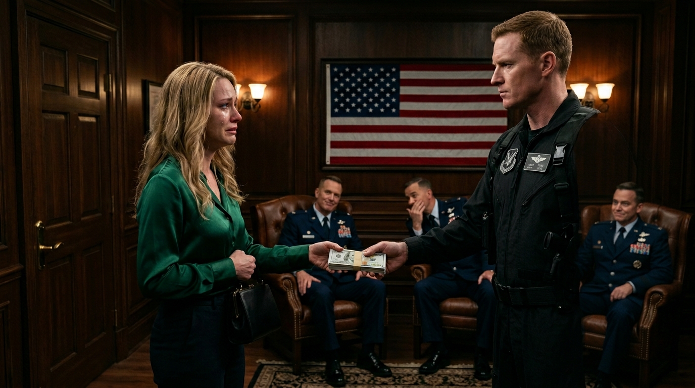 Mój brat wręczył mi pięćdziesiąt dolarów na benzynę w obecności całego swojego oddziału, uśmiechając się, jakby robił mi przysługę, a ja poczułem, że wszystkie pary oczu w klubie oficerskim natychmiast zwróciły się na mnie.