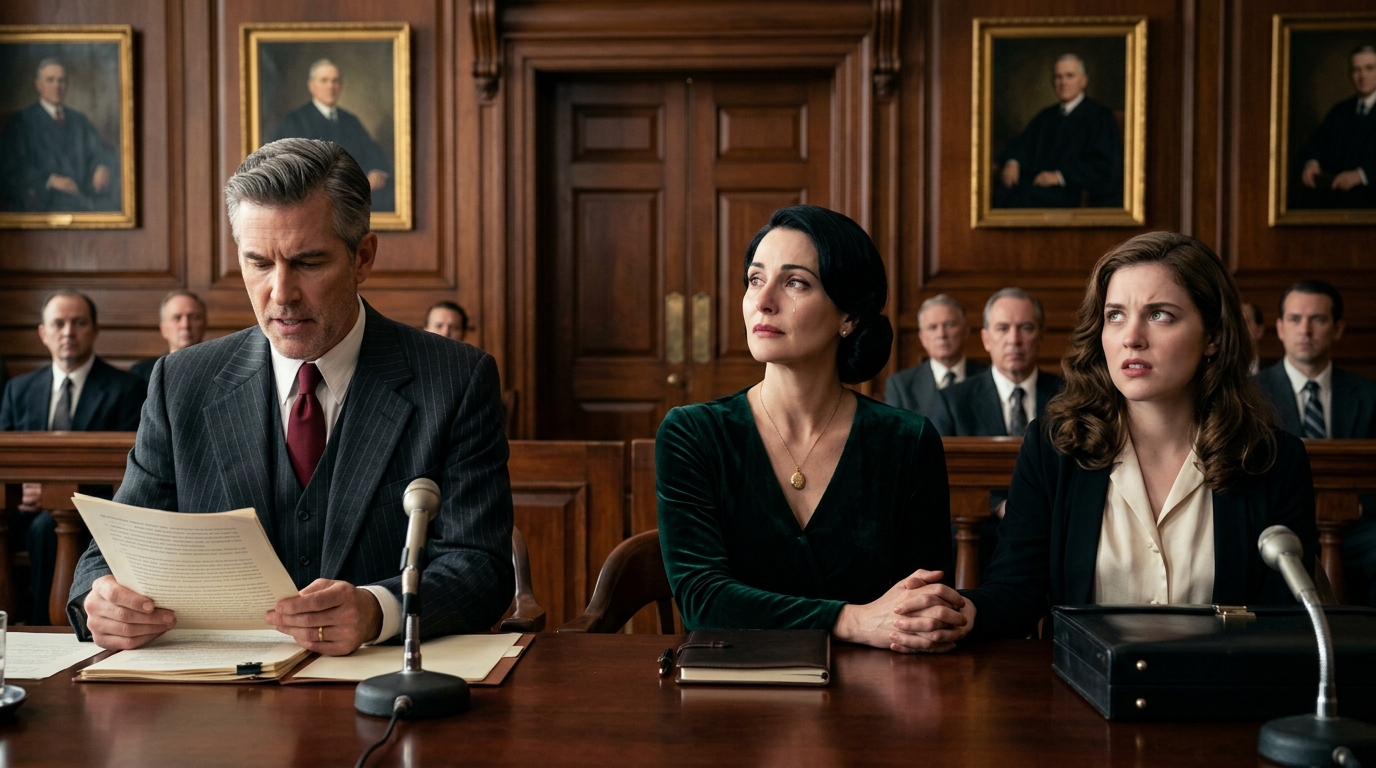 Weszła na pogrzeb mojego wujka w perłach i perfumach, uśmiechając się, jakby już posiadała jego fortunę. Ta sama kobieta, która zostawiła mnie w wieku szesnastu lat. Kiedy prawnik wywołał jej nazwisko, ścisnęła moją dłoń i wyszeptała: „Patrz, jak wygrywam”. Wtedy koperta się otworzyła – i w pokoju zrobiło się lodowato. „Klauzula o truciźnie” – przeczytał prawnik – „działa tylko wtedy, gdy ona będzie twierdzić cokolwiek”. Jej uśmiech zbladł. „Co to znaczy?” – warknęła. Nie odpowiedziałem… bo na następnej stronie widniało jej nazwisko w aktach oskarżenia.