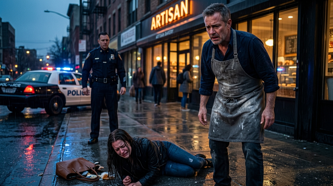 Nigdy nie sądziłam, że cicha ulica w Portlandzie może zamienić się w miejsce zbrodni z powodu dwóch skradzionych bochenków chleba. Piekarz złapał mnie za nadgarstek i splunął: „Złodzieju! Dzwonię na policję!”. Gardło paliło mnie, gdy wydusiłam: „Nie jestem złą osobą…”. W radiowozie w końcu wyszeptałam prawdę: „Jestem wdową. Czwórka dzieci. Dwa dni bez jedzenia”. Przygotowałam się na kajdanki – wtedy policjant powiedział: „Proszę tu zaczekać”. Nadjechał kolejny radiowóz… a drzwi otworzyły się, ukazując torby z zakupami, a nie broń. „Nie jesteś złodziejką” – powiedział cicho. „Jesteś matką bez wyjścia”. Ale kiedy dotarliśmy do moich drzwi, zdałam sobie sprawę, że to nie koniec – to początek czegoś większego.