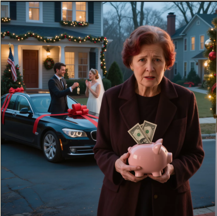 W poranek Bożego Narodzenia mój syn wręczył swojej nowej „mamie” błyszczące BMW, a mnie dał różową skarbonkę z trzema dolarami w środku, ale kiedy kobieta, której ufał, zostawiła swoją torebkę na blacie kuchennym, odkryłem prawdę, którą ukrywała za swoim słodkim uśmiechem, a kiedy wrócili na deser, wiedziałem już, że nasze rodzinne wakacje zmienią się na zawsze –