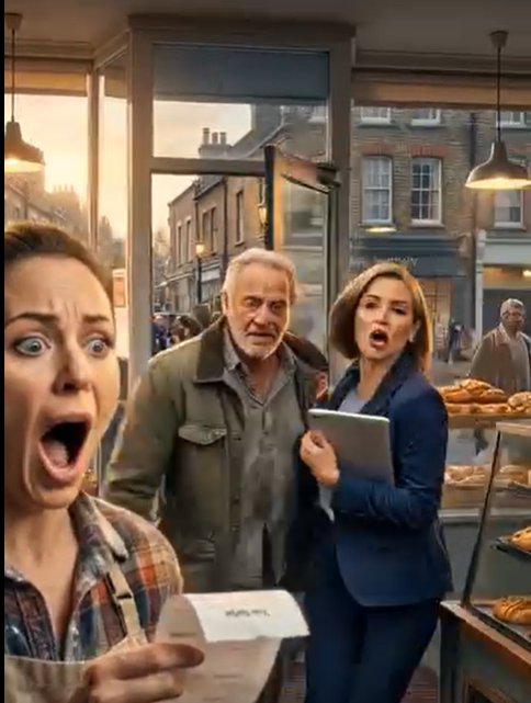 Jestem Ewą – 32 lata, spłukana na papierze, bogata w nadzieję – stoję za ladą maleńkiej piekarni, na której budowę wydałam oszczędności z trzech lat. Wschód słońca w dniu otwarcia, mój chleb jest jeszcze ciepły… a na ulicy panuje martwa cisza. Żadnych klientów. Tylko bicie mojego serca. Nagle skrzypią drzwi. Wchodzi starszy mężczyzna w podartym płaszczu, z rękami czerwonymi od zimna. „Proszę pani… czy mógłbym dostać kawałek chleba? Umieram z głodu”. Gardło mi się zaciska. Nie sprzedałam ani jednego bochenka. „Ja…” Prawie mówię „nie”. Odwraca się, żeby wyjść. „Czekaj”. Głos mi się łamie. „Usiądź”. Podsuwam mu gorącą bułkę, nalewam kubek ciepłego mleka. „Jedz”. Podnosi wzrok, jego wzrok jest ostry, jakby widział całe moje życie. „Co dzisiaj robiłaś” – szepcze – „Bóg widział. Zanim zajdzie słońce… to miejsce będzie pełne ludzi”. Śmieję się – aż zapada zmrok… i zaczyna się pierwszy pośpiech. Ale jest jeszcze coś, czego nadal nie potrafię wyjaśnić: gdy sięgnęłam po blachę, żeby upiec więcej ciasta, zauważyłam coś, co zostawił — coś, co nie powinno istnieć… i moje ręce zaczęły się trząść.