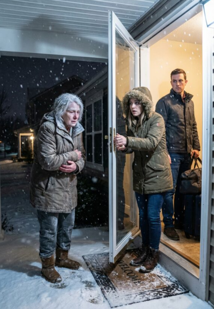 W przenikliwym zimowym mrozie śnieg oblepiał srebrne włosy mojej teściowej niczym popiół. Drżała przy naszej bramie, ściskając popękanymi dłońmi podarty worek. Wybiegłam – tylko po to, by usłyszeć warknięcie mojego męża, głosem ostrym jak lód: „Wynoś się. Nigdy nie wracaj!”. Uniosła ku mnie twarz, usta sine, oczy błagalne: „Nie… wierz mu”. Zamarłam. W jej dłoni trzymała zakrwawioną kopertę z moim imieniem. A to, co było w środku, mogło roztrzaskać moje małżeństwo – jeśli ja pierwsza nie odkryję prawdy.