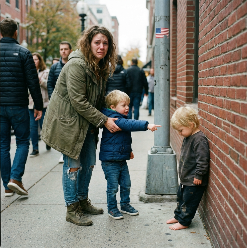Mój 5-latek wskazał na plac i powiedział: „Mamo… On był w tobie ze mną” – a potem pobiegł do bosego chłopca z naszym rodzinnym znamieniem