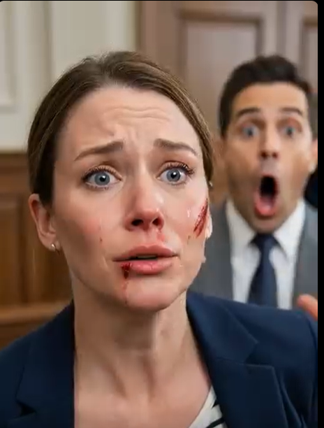 Weszłam do sądu w ósmym miesiącu ciąży, myśląc, że najgorsze, co mnie czeka, to rozwód. Wtedy mój mąż, prezes, uśmiechnął się do kochanki i syknął: „Jesteś niczym – podpisz papiery”. Pochyliła się i uderzyła mnie tak mocno, że poczułam smak krwi. „Płacz głośniej” – zaśmiała się – „może sędzia się nad tobą zlituje”. Spojrzałam na ławę sędziowską – a oczy sędziego utkwiły mi się w moich. „Nakaz” – powiedział drżącym głosem. „Komisarzu… zamknij drzwi”.