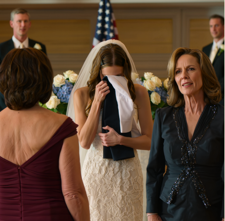 Na weselu mojej córki w eleganckiej sali balowej w Dallas, jej teściowa nagle dała jej mundurek pokojówki na oczach gości, mój zięć nawet się uśmiechnął i powiedział: „Idealnie pasuje, będzie jej potrzebny w domu”, moja córka wybuchnęła płaczem, a ja po prostu cicho wstałam, wyciągnęłam moje niebieskie aksamitne pudełko i powiedziałam: „A teraz otwórz prezent dla twojej mamy…”