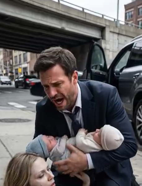 Byłem o kilka minut od podpisania kontraktu na miliard dolarów, gdy ich zobaczyłem – dwóch noworodków, czerwonych na twarzy, krzyczących obok bezdomnej kobiety leżącej na krawężniku. Nacisnąłem hamulec. „Hej! Proszę pani, słyszy mnie pani?”. Brak odpowiedzi. Uklęknąłem bliżej… i moje serce przestało bić. To była ona. Moja żona – ta, która zniknęła dwa lata temu. Wyszeptałem, drżąc: „Jak się pani tu czuje…?”. Maleńka piąstka jednego dziecka ścisnęła mój palec niczym błaganie. Mogłem stracić tę umowę. Ale właśnie znalazłem coś wartego o wiele więcej… a prawda dopiero się zaczynała.