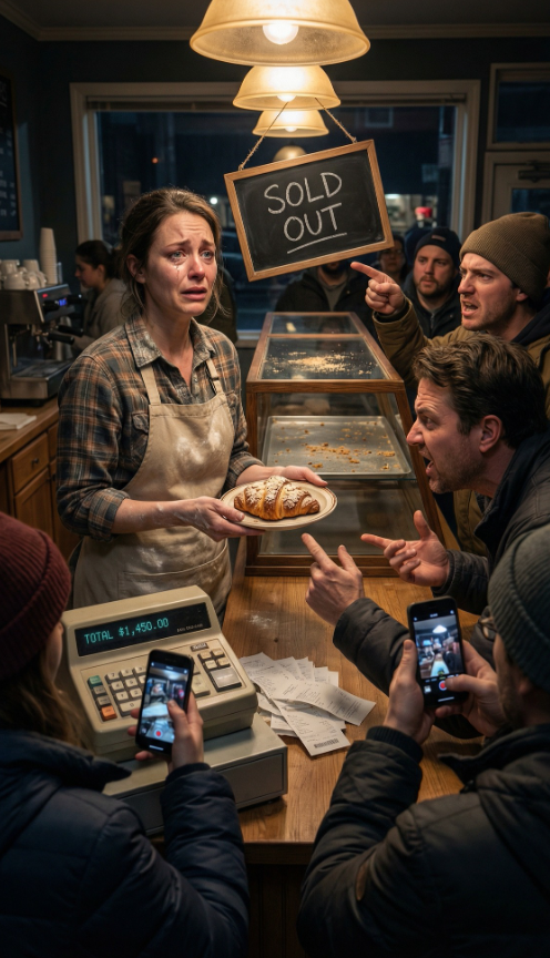 Grace Miller stała sama w swojej nowiutkiej piekarni, z drżącymi dłońmi nad resztkami oszczędności. „Boże… proszę, niech to nie będzie mój ostatni błąd”. Zadzwonił dzwonek – wszedł do środka starszy mężczyzna w podartych ubraniach, szepcząc: „Proszę pani… tylko kęs. Umieram z głodu”. Przełknęła strach i wsunęła mu swoje najlepsze ciastko. Zjadł, a potem wbił w nią lodowate spojrzenie. „Tam, dokąd jadę, nie doleci żaden samochód ani samolot”. Pochylił się bliżej. „Dziś wieczorem… sprzedasz więcej, niż możesz sobie wyobrazić. To miejsce zostało oznaczone”. I o 21:00 cicha ulica eksplodowała – światła, lokomotywy, kolejka, która nie miała końca. Grace poczuła ucisk w kolanach… ale jedno pytanie wciąż ją dręczyło: kto ją oznaczył – i dlaczego?