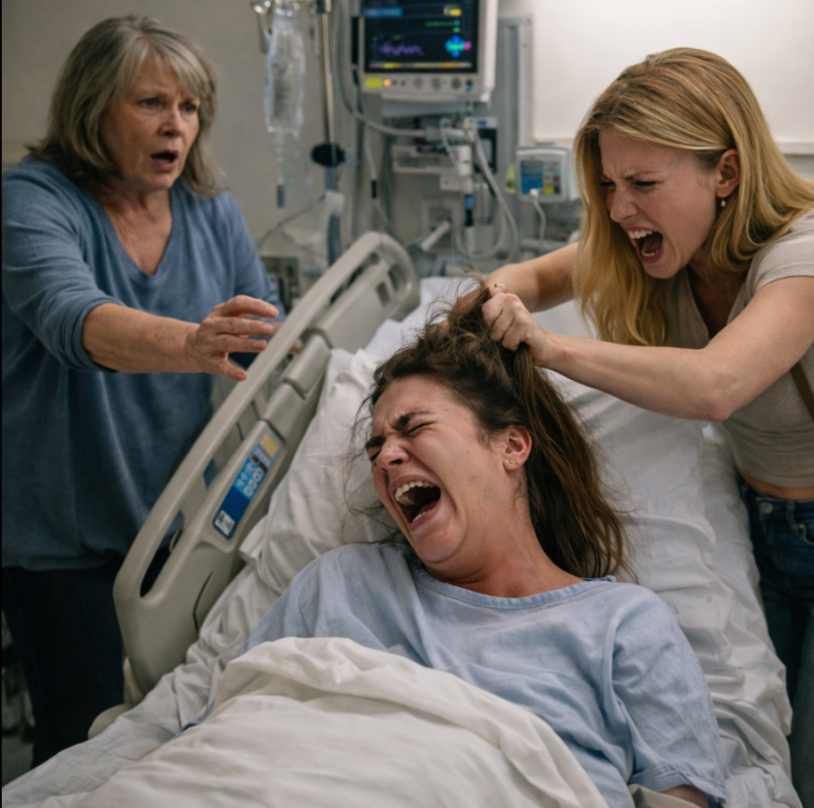 Kiedy byłam w szpitalu po porodzie, moja mama i siostra wpadły do ​​mojej sali pooperacyjnej