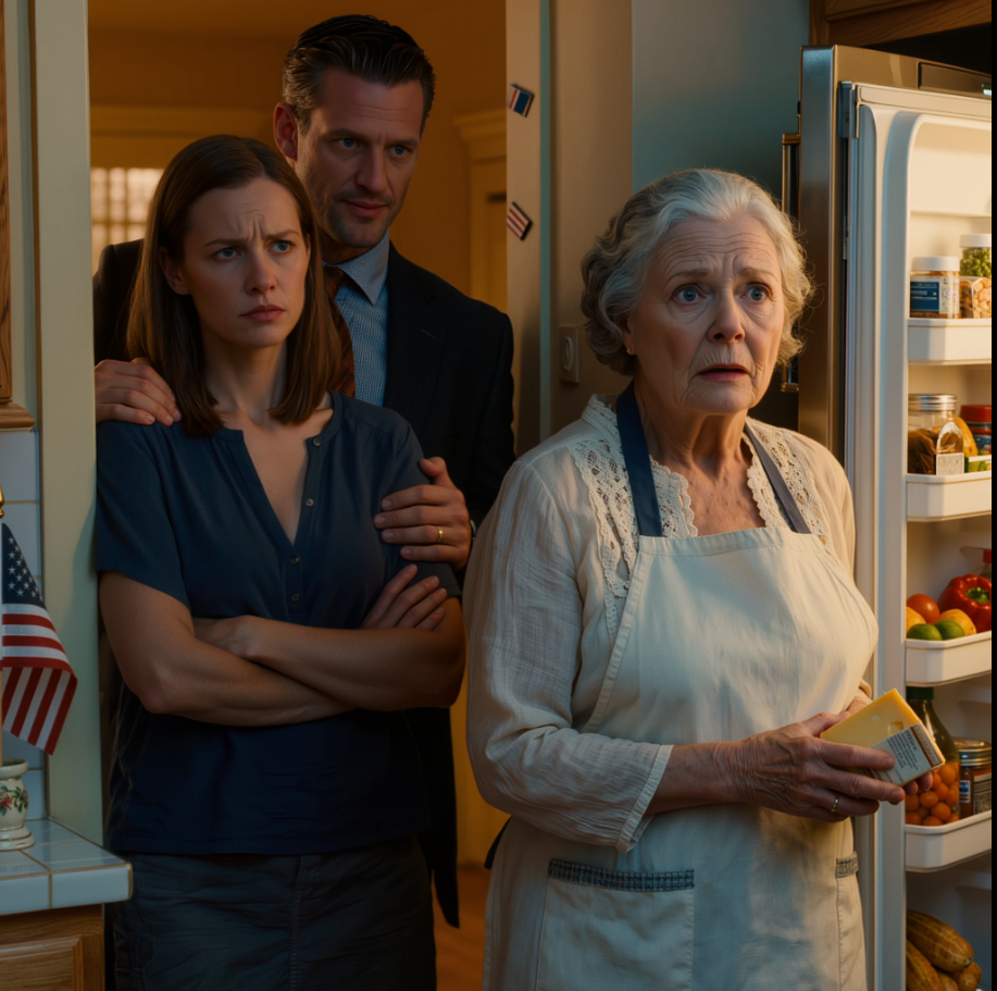 „Nie dotykaj tego jedzenia, idzie rodzina twojego męża!” krzyknęła moja córka z kuchni tego samego domu, w którym właśnie sam napełniłem lodówkę zakupami spożywczymi za prawie 200 dolarów, a wtedy mój zięć, stojąc w korytarzu, chłodno zamknął ją słowami: „Ustawa, cokolwiek powie moja żona” — po prostu się uśmiechnąłem, skinąłem głową, poszedłem na górę, a później tej nocy to krzyk dobywający się z zamrażarki sprawił, że cały dom zamarzł.