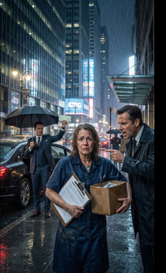 Szorowałam marmurowe podłogi na Wall Street przez dziesięć lat, licząc każdego dolara za leczenie wnuczki, kiedy mój przełożony krzyknął: „Zniszczyłaś kontrakt klientki – I antyczny wazon prezesa! Jesteś zwolniona!”. Deszcz zalał moje pudełko, gdy wcisnął mi formularz odszkodowania. „Podpisz to”. Ręce mi się trzęsły – aż spokojny głos przeciął burzę: „Martho… nie”. Prezes podszedł bliżej, patrząc mi twardo w oczy. „Dziesięć lat temu uratowałaś moją córeczkę – złamałaś sobie przy tym nogę”. Potem zwrócił się do mojego przełożonego: „Skończyłaś”. W jego dłoni błysnął czek: 200 000 dolarów. Zaparło mi dech w piersiach… bo dobroć właśnie wróciła z ceną – i obietnicą.