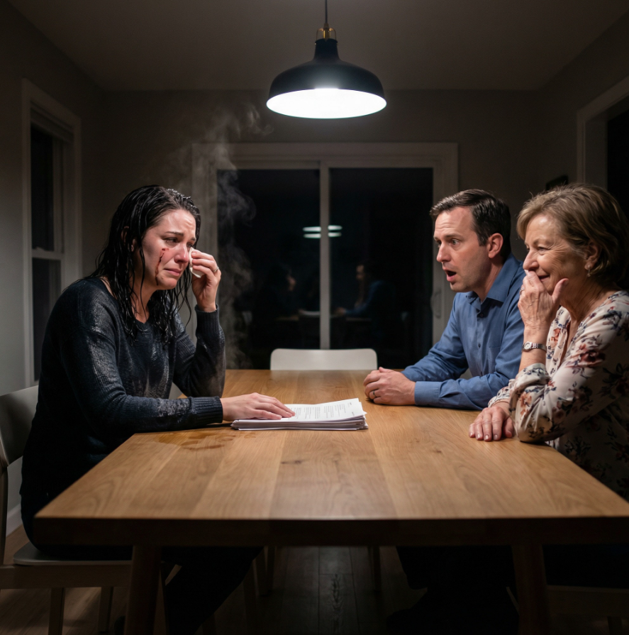 Podczas rodzinnego obiadu mąż wylał mi na głowę gorącą zupę, a jego matka się śmiała. Potem powiedział: „Masz 10 minut, żeby wyjść”. Otarłam twarz, wyciągnęłam jakieś papiery z torby, położyłam je na stole i spokojnie powiedziałam: „Masz rację. Za 10 minut…”