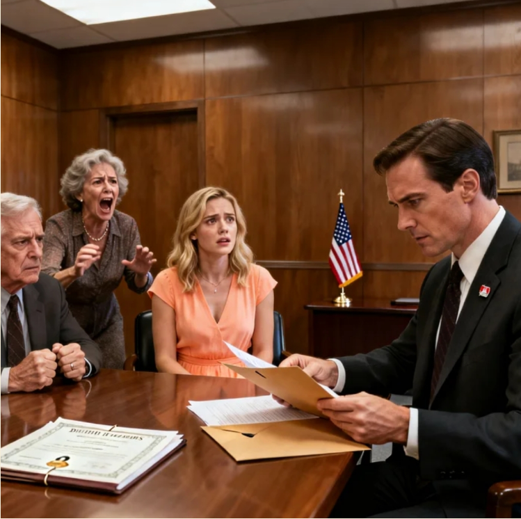 Myślałam, że po prostu wspieram rodziców podczas czytania testamentu przez nieznajomego, ale kiedy prawnik odczytał moje nazwisko – którego nie znałam – moja matka wstała i krzyknęła, że ​​to nie moje prawdziwe nazwisko! Ujawniła całe życie kłamstw i miliony, które ukradli.