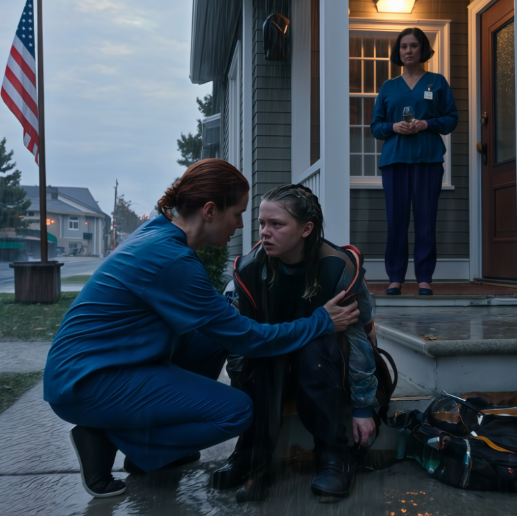 Jedenastolatka nie powinna uczyć się, co to znaczy odrzucenie, na ciemnym ganku w deszczu – ale moja córka tak, przez pięć długich godzin, bo jej klucz nagle odmówił posłuszeństwa i nikt nie odpowiadał. Opuściłam miażdżącą dyżur w szpitalu i pobiegłam do domu, tylko po to, by zobaczyć, jak mama, patrząc na mnie zza dziecka, mówi: „Zdecydowaliśmy, że już tu nie mieszkasz”. Zachowałam spokój i odpowiedziałam: „Rozumiem”. Nie zdawała sobie sprawy, że przestałam błagać o szacunek – i zaczęłam chronić córkę.