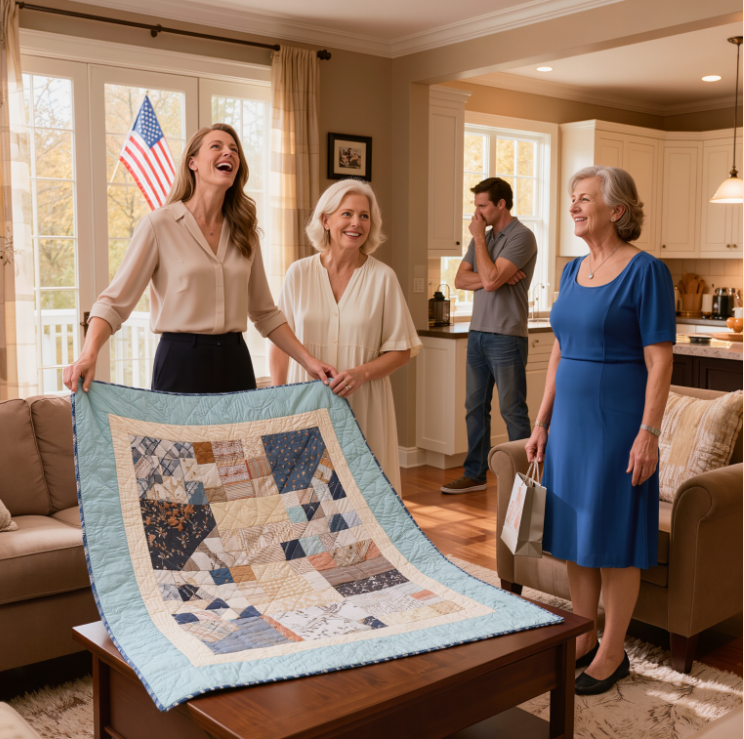 Na parapecie syna wręczyłam synowej kołdrę, którą szyłam przez trzy tygodnie. Uniosła ją i zaśmiała się: „To już, mamo? Wygląda jak szmata”, podczas gdy jej matka dotknęła brzegu dwoma palcami i uśmiechnęła się do mnie z lekkim „jaki słodki” uśmiechem. Po cichu wzięłam torbę i poszłam do domu, a następnego ranka zadzwonił mój prawnik: „Dorothy, właśnie dowiedzieli się, kto tak naprawdę stoi za domem, w którym mieszkają”.