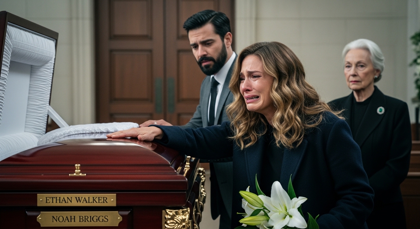 Stałam nad maleńką trumną mojego ośmioletniego syna, palce zdrętwiałe wokół zwiędłych lilii. „Mamo… dlaczego oni na mnie nie patrzą?” wyszeptała moja siostra, ale nie mogłam odpowiedzieć – wpatrywałam się w rodzinę mojego męża, ustawioną w szeregu jak posągi, z oczami utkwionymi w podłodze. Wtedy to usłyszałam. „Nie miał się obudzić” – syknęła moja teściowa za drzwiami kaplicy. Moje serce przestało bić. „Co ty właśnie powiedziałaś?” Cisza. Pstryk. Szelest papieru – jakby ktoś ukrywał dowód. Odwróciłam się z powrotem do trumny i wtedy to zobaczyłam: drugą plakietkę z imieniem pod trumną mojego syna. I nagle nie byłam na pogrzebie. Byłam u kresu kłamstwa… albo u początku wojny.