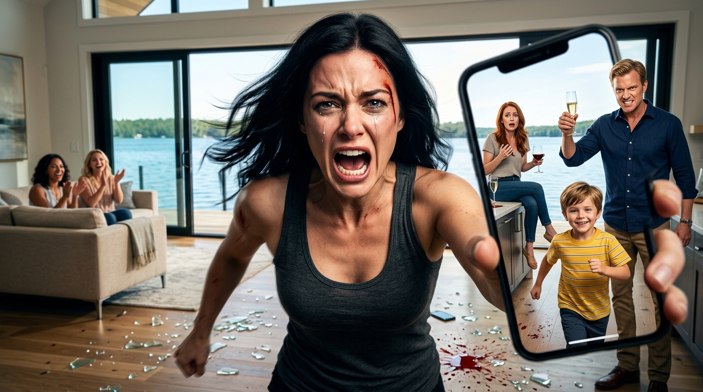 Krew mi zamarła, gdy wpatrywałam się w telefon — mój brat stał w moim sekretnym domu nad jeziorem, szampan uniesiony w górę. „Za nasz idealny nowy dom!” — zawołał do wiwatujących krewnych. Moje pięć lat poświęceń zostało skradzione w jednej chwili. Wściekłość i zdrada paliły mnie, gdy patrzyłam, jak odbierają mi to, na co pracowałam siedemdziesiąt godzin tygodniowo. Ja…