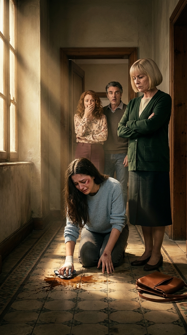 „Mamo, przyjedź po mnie, proszę…” Połączenie się urwało, a mnie krew zmroziła. Nie zadzwoniłam na policję – zadzwoniłam na swój oddział. Jej teściowa blokowała drzwi, uśmiechając się złośliwie. „Jest mężatką. Sprawa rodzinna”. Spojrzałam jej w oczy, wykute w walce. „Już nie”. Jedno kopnięcie roztrzaskało drzwi. Kiedy zobaczyłam córkę szorującą krew z płytek, wiedziałam, że to nie małżeństwo, tylko tortury. Myśleli, że jestem po prostu starą kobietą. Mylili się.