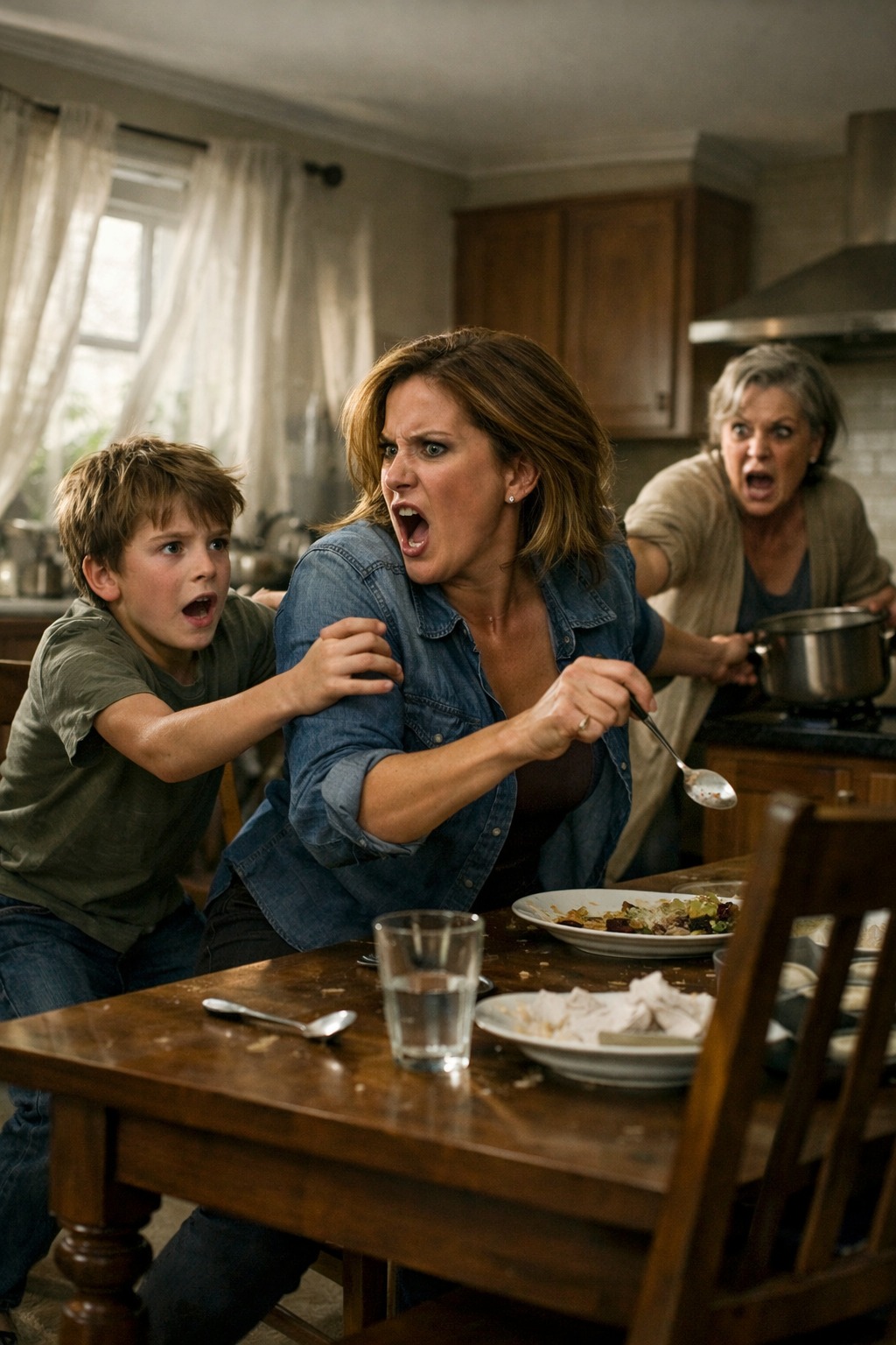 Když se moje tchyně usmála a řekla: „Sněz tuhle polévku, je to pro tebe dobré,“ věřila jsem jí. Ale můj desetiletý syn zahlédl něco, co se schovávalo, a roztřesený ke mně přiběhl.