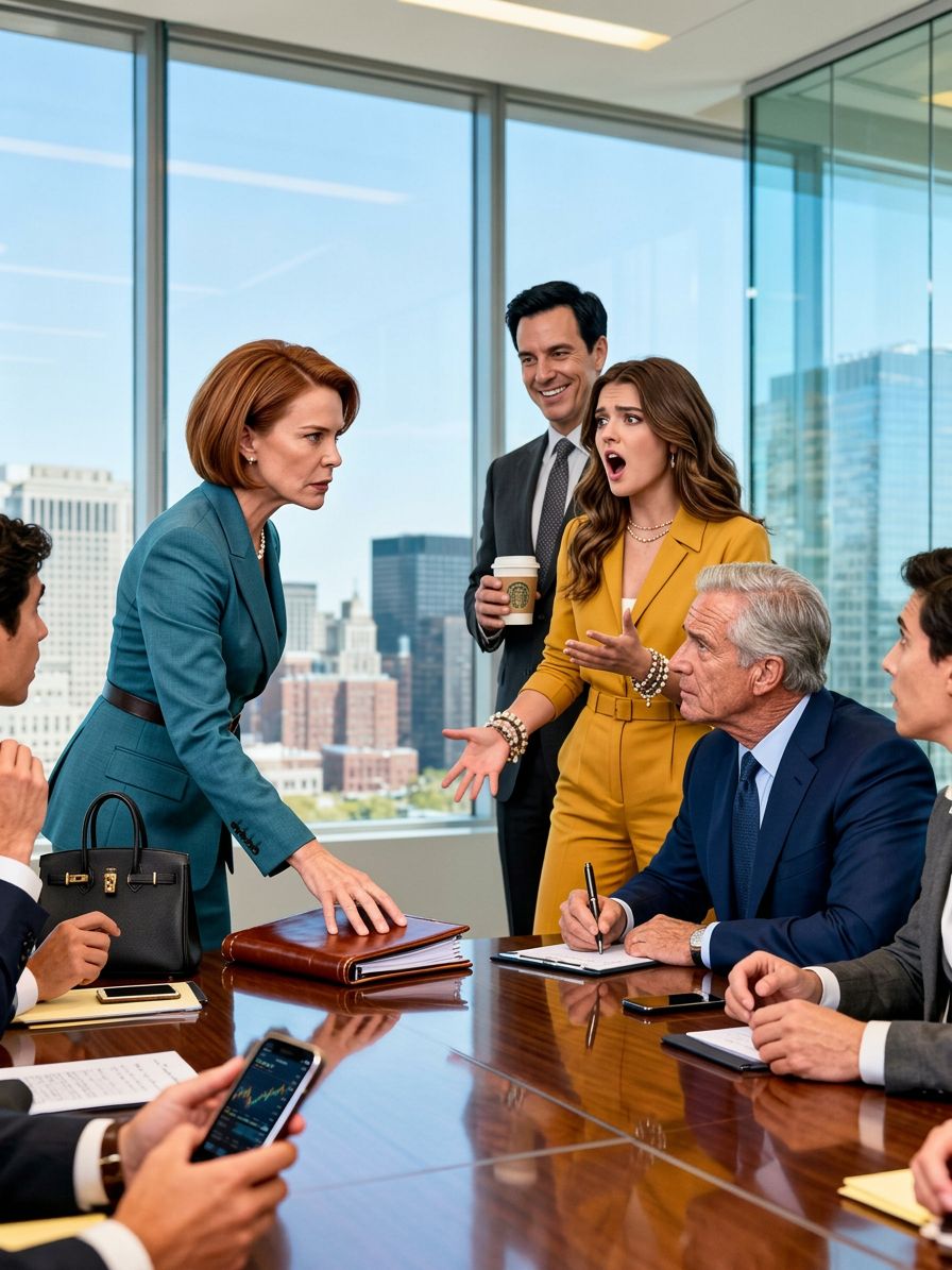 “You’re underdressed for this meeting.” The CEO’s daughter scoffed, flicking a manicured hand toward my charcoal Armani suit like she was shoeing away a pigeon. I didn’t say a word. I just stood there letting the silence stretch out until it became uncomfortable for everyone in the room except me
