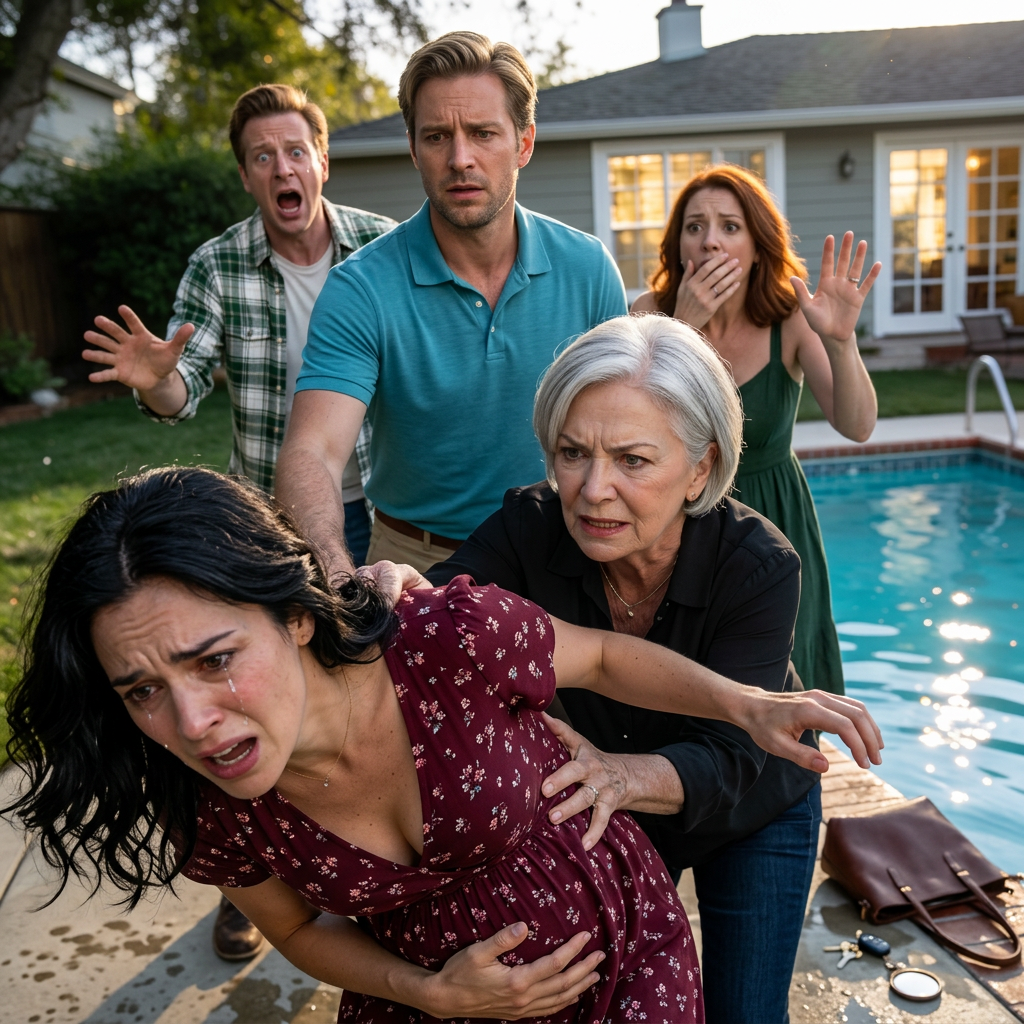 Jen chvilku… – Můj MIL mě strčil přímo do bazénu, abych „prokázal“, že