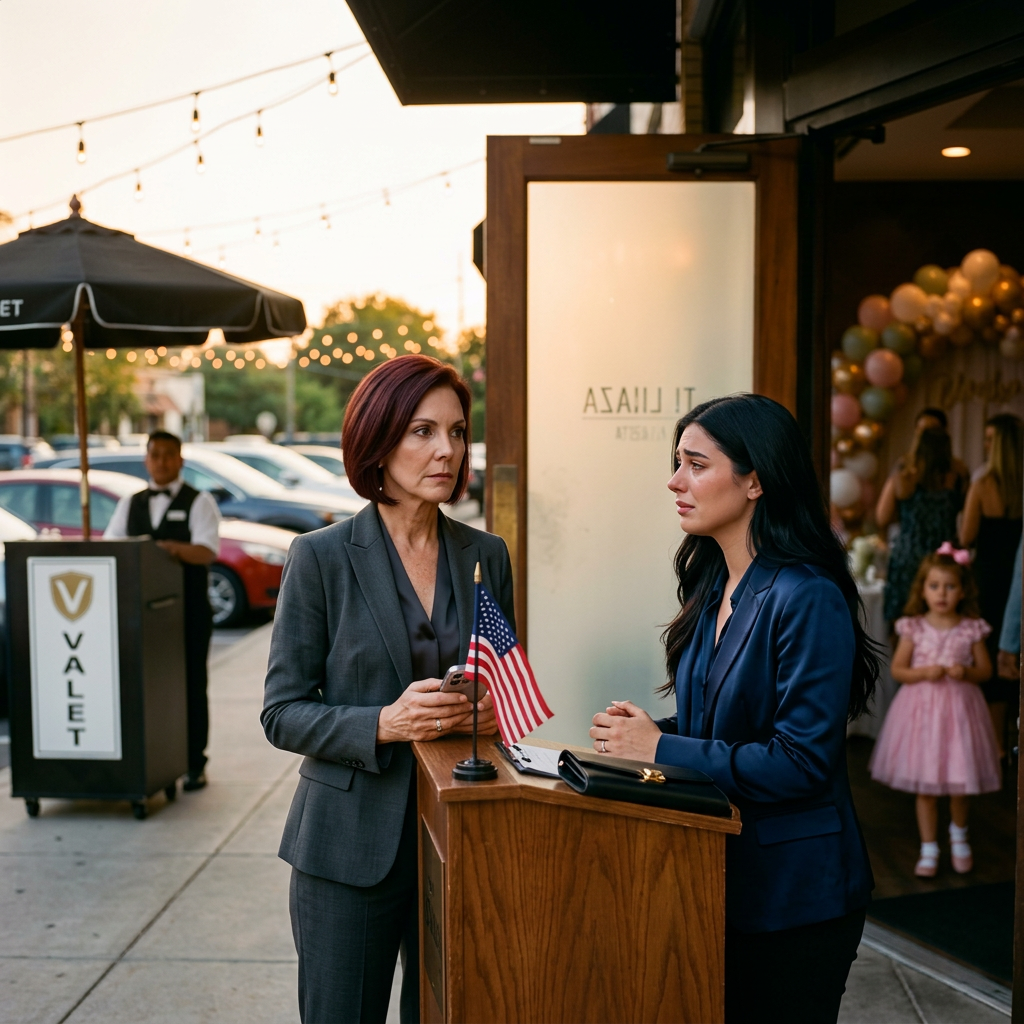 Když jsem dorazila na narozeninovou večeři své vnučky do restaurace, hosteska se ke mně naklonila a tiše řekla: „Je mi líto… vaše jméno není na seznamu rezervací.“ Ztuhla jsem, protože jsem potichu zaplatila 5 000 dolarů, abych se ujistila, že dnešní večer proběhne hladce. Nehádala jsem se a nedělala jsem scény. Prostě jsem ustoupila stranou, vytáhla telefon a klidně uskutečnila jeden hovor. Najednou se místo v sedadle změnilo a někdo neměl jinou možnost, než se přiblížit a vysvětlit.
