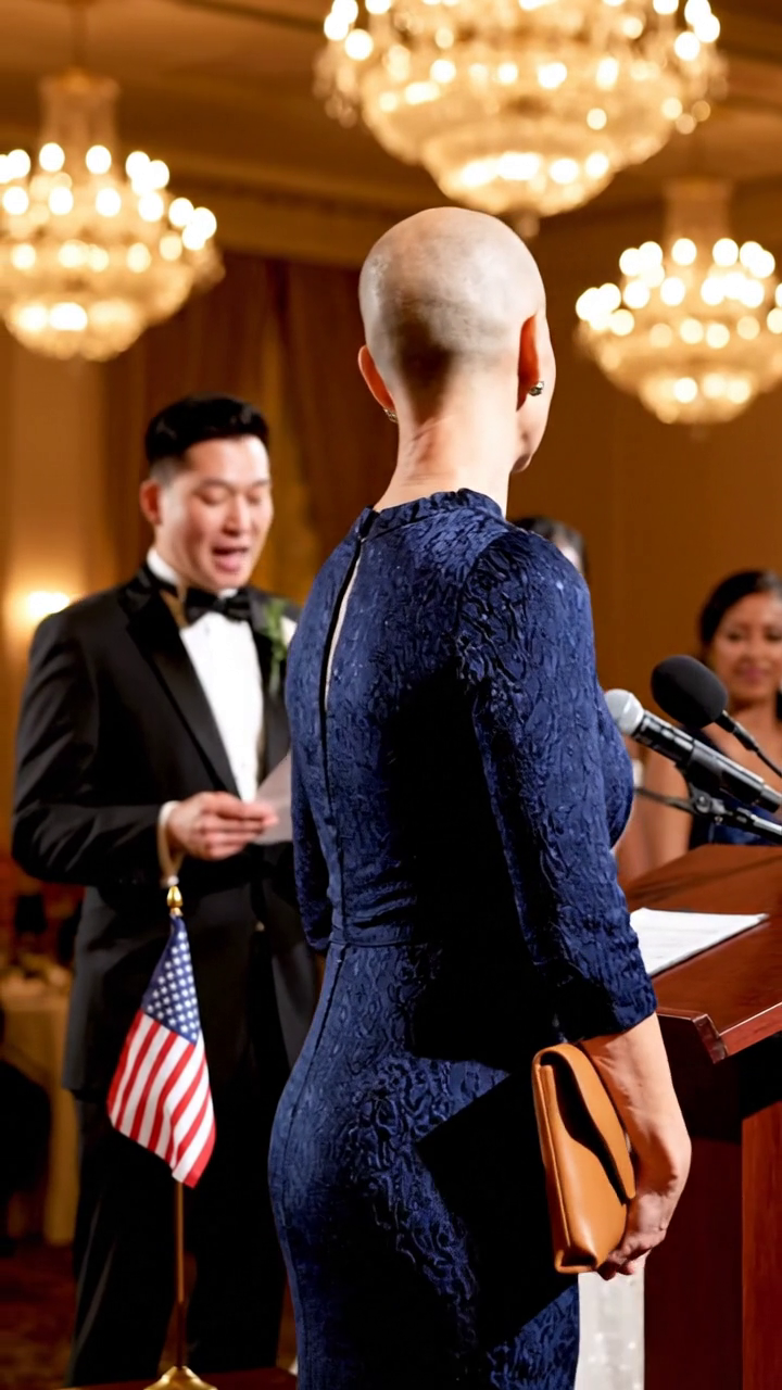 I woke up on the morning of my son’s wedding and realized my head was completely bare—my hair was gone—my daughter-in-law’s ‘message’ to me. A note was taped to the bathroom mirror that read, “Congratulations—you finally have a ‘hairstyle’ that suits your age.” Thank goodness the $20 million wedding gift was still in my hands. And the moment the emcee called my name, I stopped smiling—I stood up and stared straight at the head table…