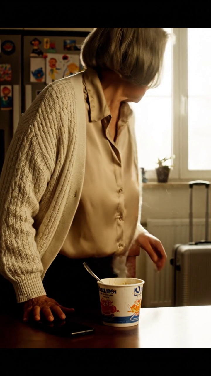 Moje snacha byla povýšena a oslavena tím, že vzala celou rodinu na luxusní večeři a ujistila se, že tam zůstanu jen já. Zůstala jsem doma sama, zatímco se smáli a opékali beze mě. O několik hodin později mi zavibroval telefon. Její zpráva zněla: „Ohřejte zbytky v lednici. Neplýtvejte s nimi.“ Chvíli jsem zírala na displej a pak jsem klidně odpověděla: „Dobře.“ Ten večer jsem si tiše sbalila kufry a vyšla ze dveří. Když konečně přišly domů a otočily klíčem, to, co je přivítalo uvnitř domu, je zarazilo.