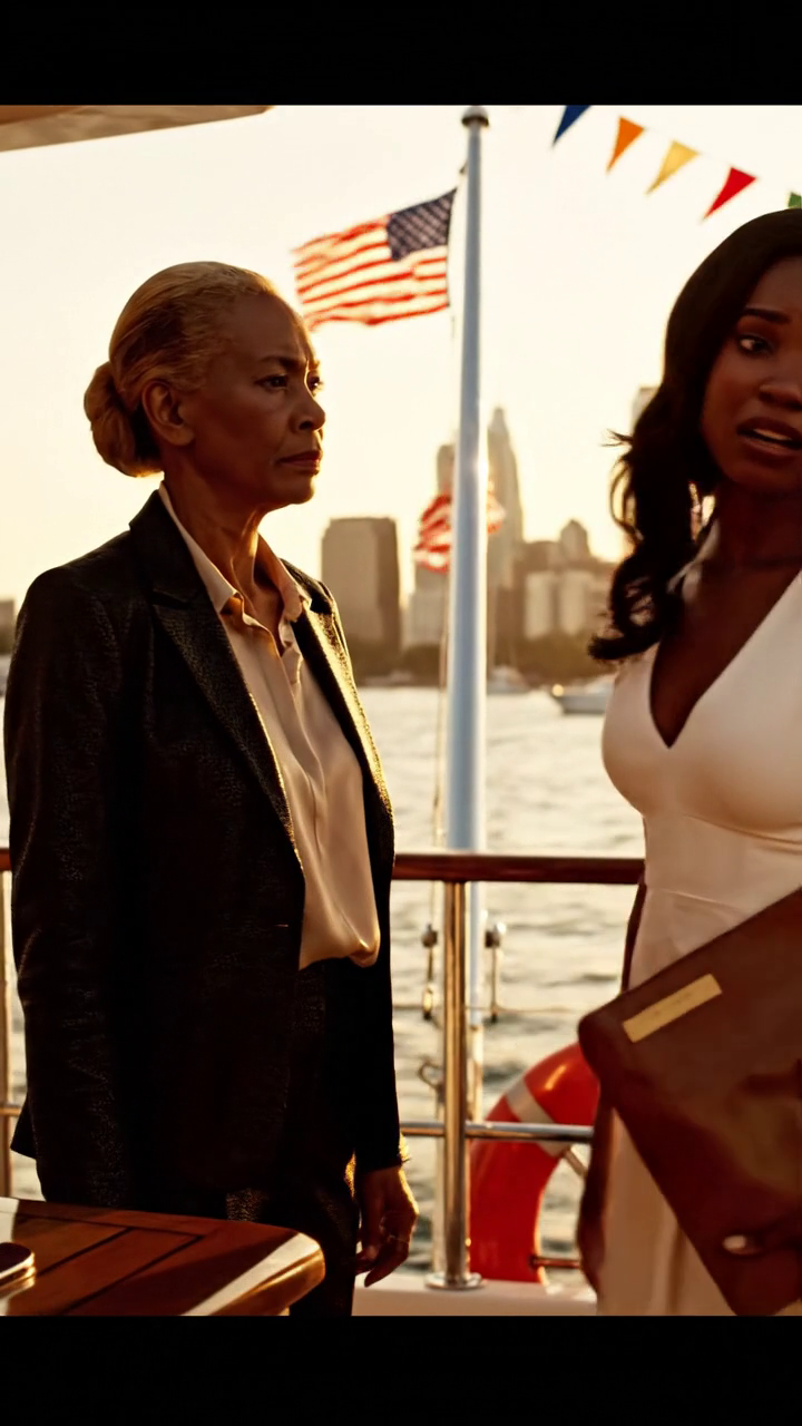 „Pozdrav žraloky,“ zašeptala mi snacha, když mě strkala z jachty, zatímco můj syn tam stál s úsměvem a věřil, že jejich plán na krádež mého třímiliardového jmění vyšel – dokud se nevrátili domů a nenašli mě tam sedět se speciálním dárkem, který na mě čekal.