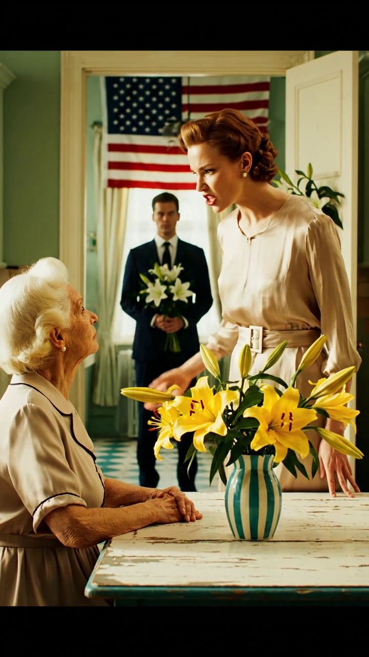 Na Den matek stál můj milionářský syn u mých dveří se žlutými květinami, podíval se na mě a bez obalu se zeptal: „Mami, jsi v pohodě s 5 000 dolary, které mi Clara posílá každý měsíc?“ Zadrhla jsem se ve slovech: „Synku, žiju z církevní podpory.“ Vtom se objevila moje snacha s chladným úsměvem, její parfém se vznášel ve vzduchu, dotkla se ho rukávu a řekla jednu větu, která mi zmrazila úsměv.