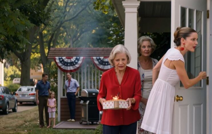 Cheguei para o Quatro de Julho com uma tarte de maçã quentinha num saco tapado, uma blusa vermelha passada a ferro para o feriado e a confiança fácil que só uma mãe ainda consegue ter. A