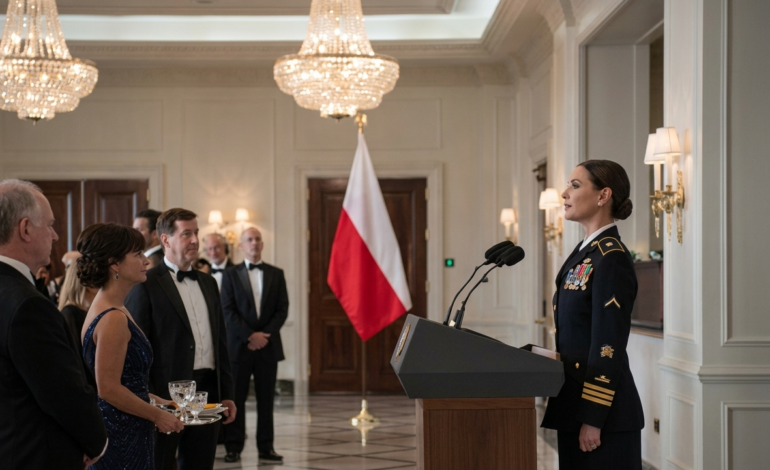 „Przynajmniej armia płaci czynsz” – zaśmiał się na gali – dopóki generał dywizji się nie odwrócił, a dwie srebrne gwiazdy nie błysnęły, a w pokoju zamarło, gdy wino krwawiło mu z mankietu pod flagą.