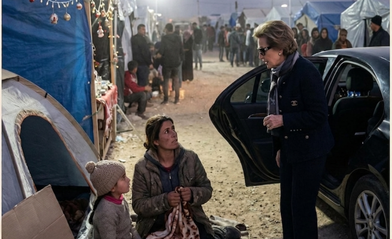 Moja 6-letnia córka i ja byłyśmy w obozie dla uchodźców, gdy przyjechał czarny sedan…