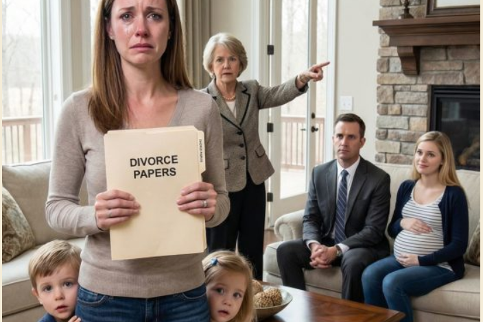 „Podpisałam papiery rozwodowe drżącymi dłońmi, podczas gdy rodzina mojego męża uśmiechała się szeroko, planując już jego ślub z kochanką noszącą „jego” dziecko. »Zabierz dwójkę dzieci i uciekaj«, warknęła moja teściowa. To, czego nie wiedzieli, sprawiło, że moje milczenie stało się zabójcze – dziecko w jej łonie nie było dzieckiem mojego męża. Tej nocy zarezerwowałam trzy bilety w jedną stronę do Ameryki… i zostawiłam ich w aferze, która mogła wybuchnąć”.