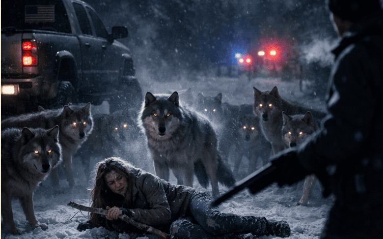 Zastraszacze zostawili ją na starym szlaku wyrębu w Minnesocie, pewni, że zimno dokończy to, co zaczęli ich pięści – ale nigdy nie zobaczyli linii drzew wypełniającej się cichymi żółtymi oczami, nigdy nie wyobrażali sobie, że „dziewczyna-wilk” uratowała kiedyś osiem porzuconych szczeniąt i nigdy nie dowiedzieli się, że las od lat prowadzi statystyki… aż do momentu, gdy silniki zaczęły czołgać się z powrotem w jej kierunku.