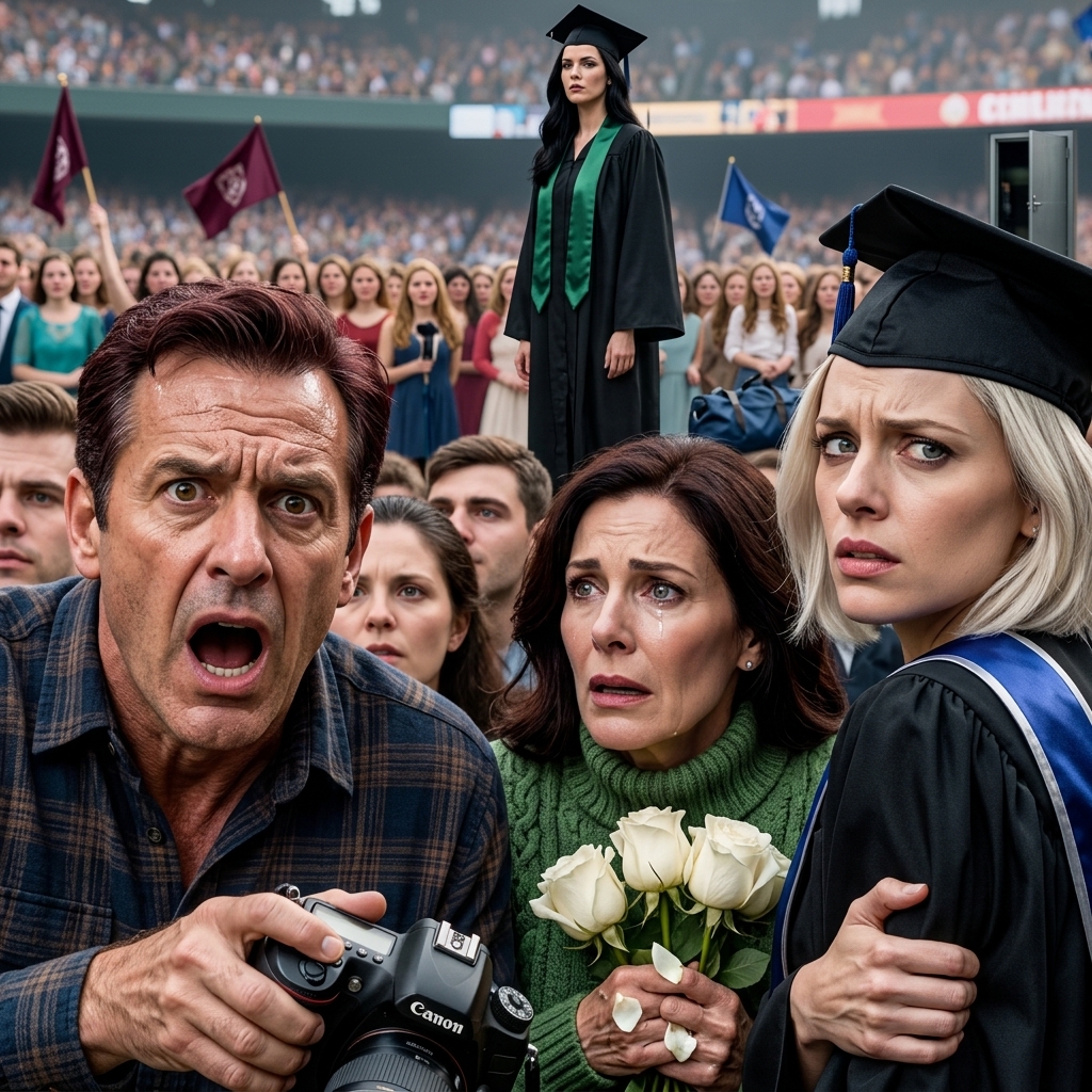 “We don’t see the same long-term return in you,” my father said when he paid every cent for my twin sister’s elite college and handed my acceptance letter back like it meant nothing—but four years later, he arrived at her graduation with a camera and white roses, sat proudly in the front row, and had no idea the valedictorian about to step onto that stage was the daughter he decided wasn’t worth the investment.