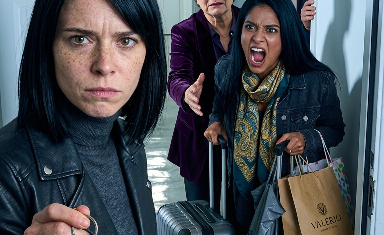 Jen chvilku… – Sestra se usmála u mých dveří se dvěma kufry. “Váš byt je můj odložený svatební dar,” řekla. Máma za ní…